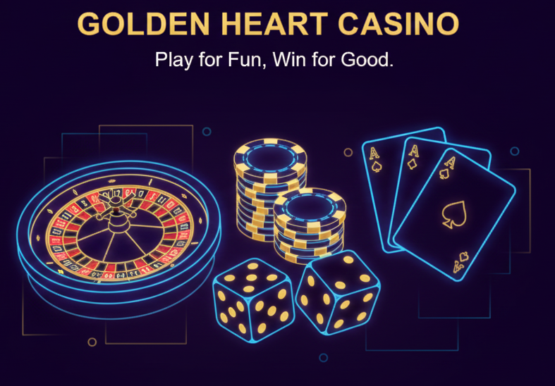 Image showcasing the Golden Heart Casino community and charity focus