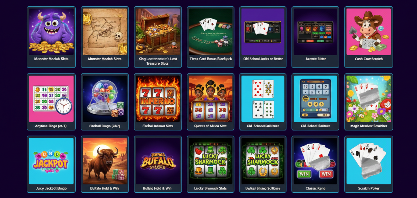 Golden Heart Casino multiple games showcase